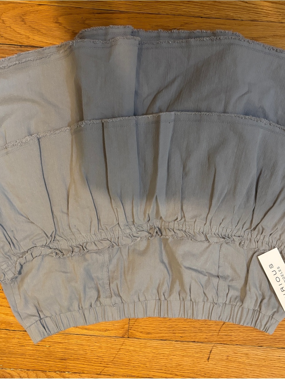 iris Chambray Blue Tiered Elastic Waist Skirt